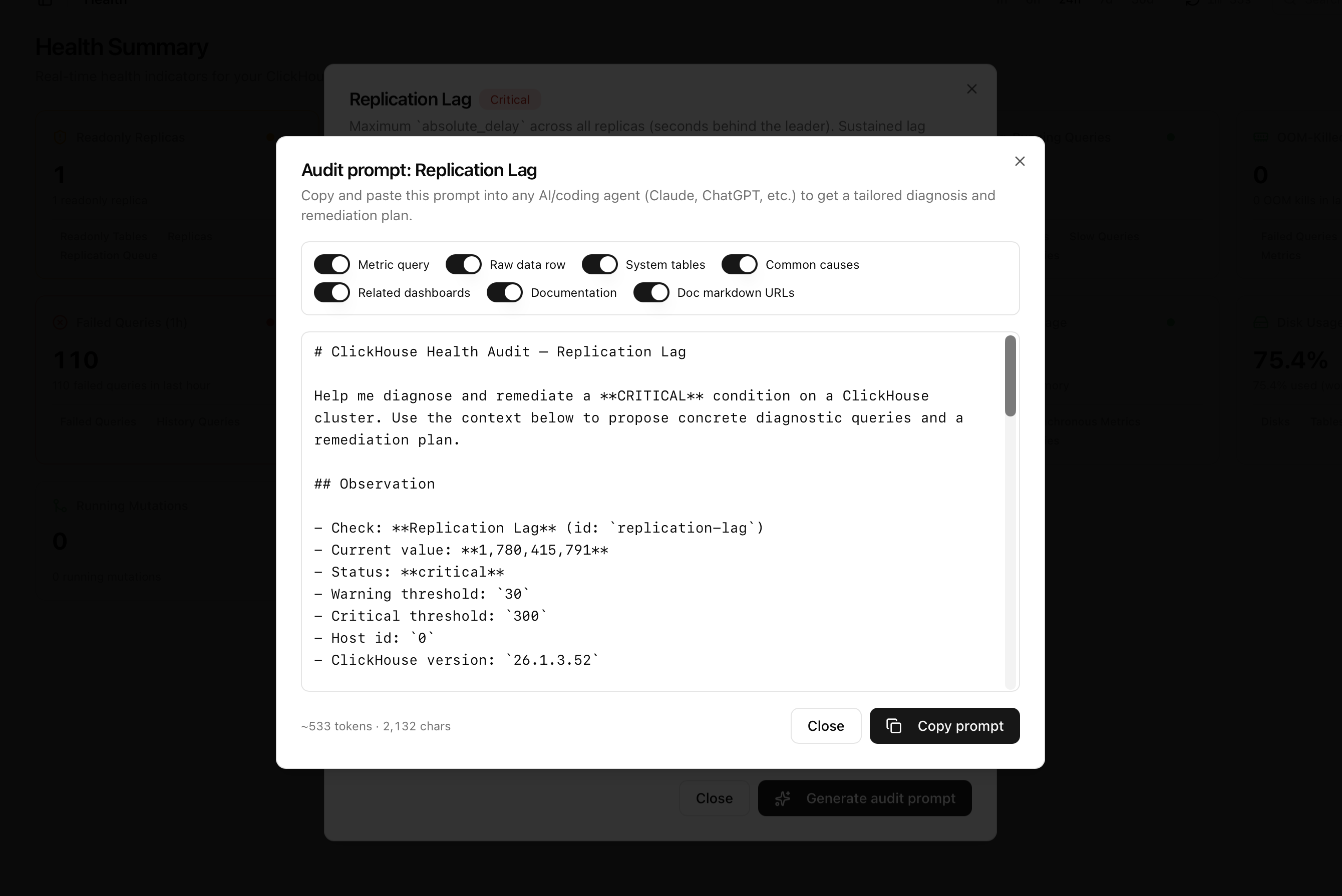 chmonitor generated audit prompt dialog