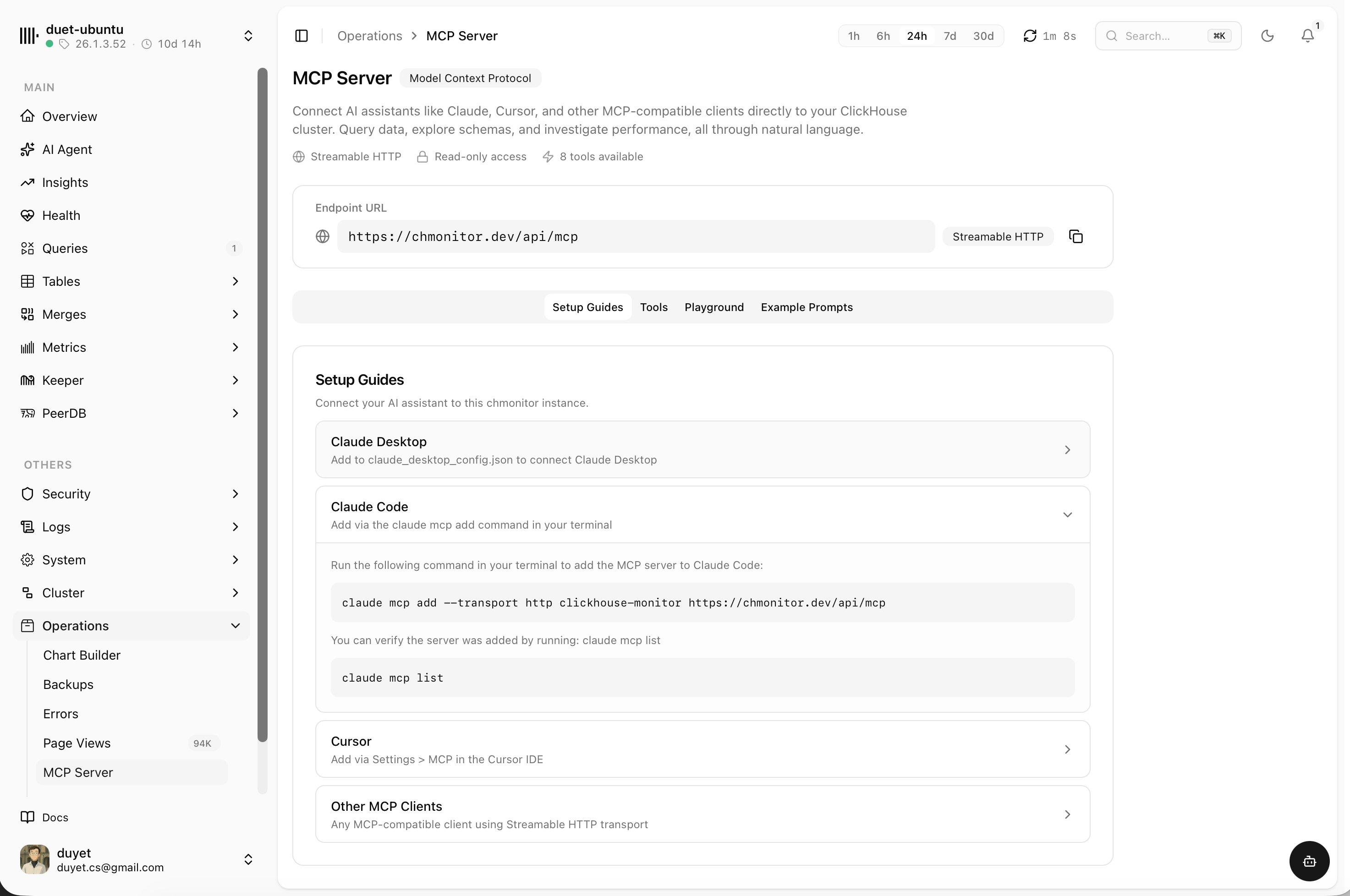 chmonitor MCP server setup
